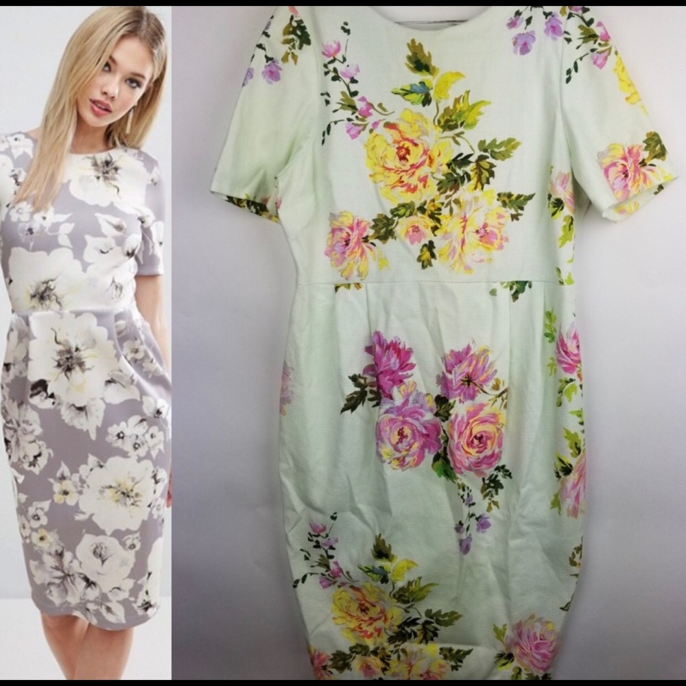 NEW ASOS SZ 14 floral midi dress